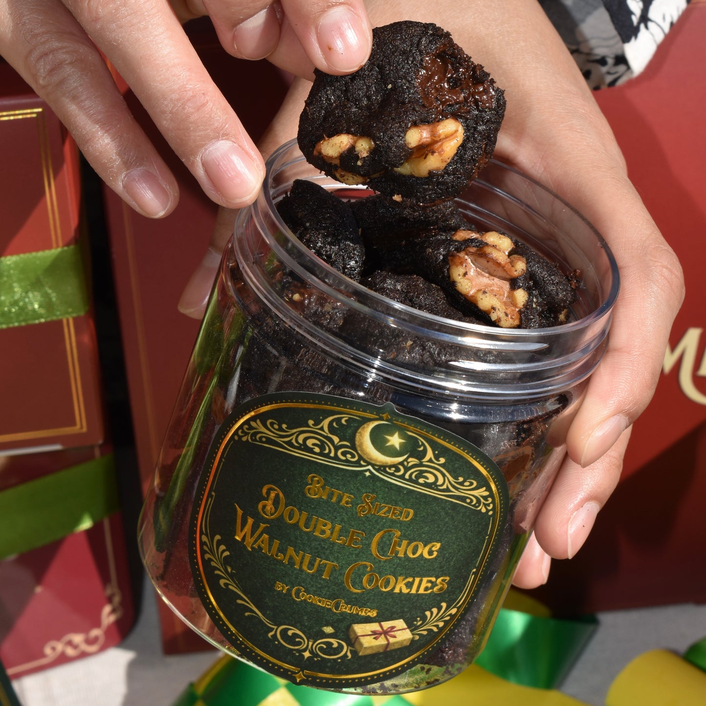 Double Chocolate Walnut Cookie Bites (120g/bottle)